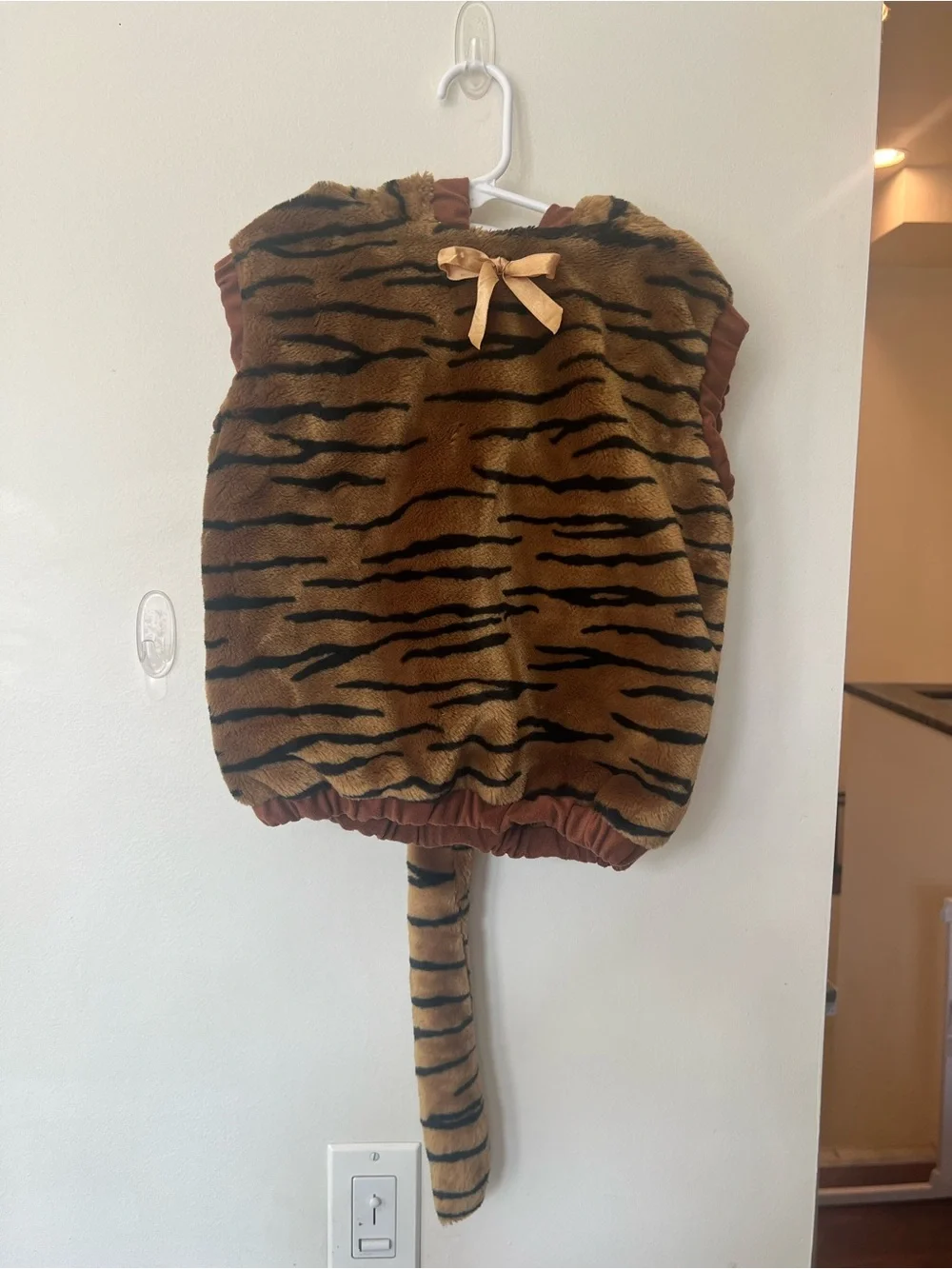 Baby Tiger Halloween Costume Plush Vest Hood Tail 12-24M